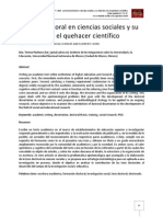 La Tesis Doctoral en Ciencias Sociales y Su Relación Con El Quehacer Científico