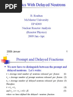 20 Kinetics With Delayed Neutrons