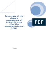 Case Study of The Change Management of British Airways After The Economic Crisis of 2008