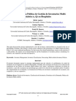 Propuesta de Una Política de Gestión de Inventarios Multi-Eslabón (S, Q) en Hospitales