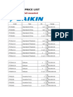 Products Price List