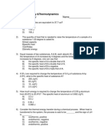 Thermodynamics Multiple Choice-2011!11!17