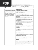 Grade Level Being Taught: K Subject/Content: Literacy Group Size: 18 Date of Lesson: 01/30/14