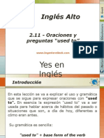 2.11. - Oraciones y Preguntas Con La Expresion "Used To"