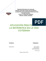 Uso de Las Matemáticas en La Vida Cotidiana