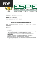 Informe de Metodos de Ordenamiento