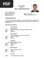 Resume OF Md. Jakir Hossain: Career Objective