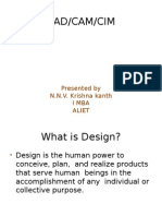 Cad/Cam/Cim: Presented by N.N.V. Krishna Kanth I Mba Aliet