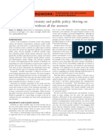 Groundwork:: Scientifi C Uncertainty and Public Policy: Moving On Without All The Answers