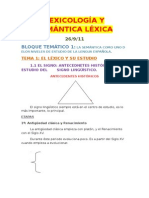 Lexicología y Semántica Léxica