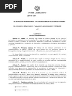 Ley 3361 - 07 de Residuos Generados en Los Establecimientos de Salud y Afines