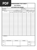 Precomm Check Sheet Distribution Board