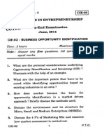 Certificate in Entrepreneurship: Time: 2 Hours Maximum Marks: 50 Answer Any Questions. All Questions Carry Equal Marks