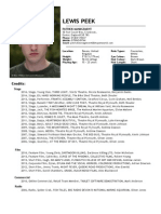 Lewis Joshua Peek - Acting CV 2015