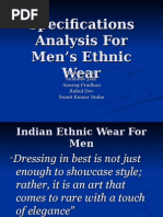 Specifications Analysis For Men's Ethnic Wear