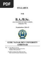 Ba BSC Semester Vi