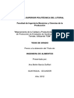 Mejoramiento de La Calidad y Productividad en Una Línea de Producción de Enlatados de Sardinas en Salsa de Tomate, Utilizando TQM PDF