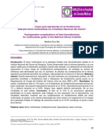 Complicaciones Post Operatorias en La Tiroidectomía Total Por Bocio Multinodular en El Instituto Nacional Del Cáncer