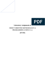 Object Oriented Methodology & Programming (Using C++) : Laboratory Assignments of