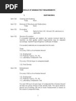 Schedule of Minimum Test Requirements Governing Items of Work of The DPWH Standard Specifications For Highways