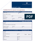 Invitation Form For Seaman's Visa Applications: 1. Information Concerning The Inviting Company