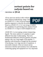 Few Important Points For Stress Analysis Based On ASME B 31