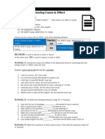 Cause and Effect Worksheet