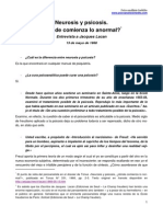 Jacques Lacan - Neurosis y Psicosis. Dónde Comienza Lo Anormal (1968)