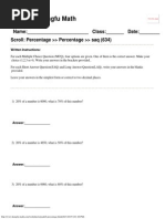 Singapore Math Worksheets Grade 6 Percentage