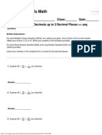 Singapore Math Worksheets Grade 4 Decimals