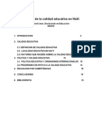 La Evaluación de La Calidad Educativa en Haití