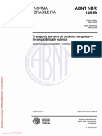 NBR 14619 - 2009 - Transporte Terrestre de Produtos Perigosos - Incompatibilidade Química