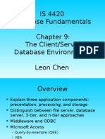 IS 4420 Database Fundamentals The Client/Server Database Environment Leon Chen