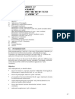 Unit 9 Applications of Polarography, Amperometric Titrations and Voltammetry