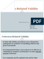 Criterion-Related Validity: Prepared By: Group 3