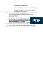 Task: Procedure To Sterilize Tools and Equipment: Step Number Steps