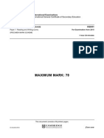 0526 01 English As A Second Language Specimen Mark Scheme