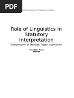 Role of Linguistic in Statutory Interpretation