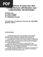 Exposé 3 Conditions D - Exercice Des Compétences Attribuées Aux Collectivités Territoriales