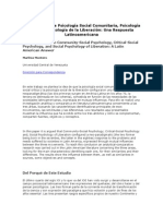 Relaciones Entre Psicología Social Comunitaria, Psicología Crítica y Psicología de La Liberación