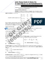 Algebra of Matrices & Determinants: Complete Study Guide & Notes On