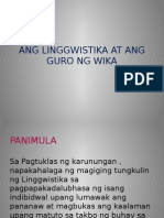 Ang Linggwistika at Ang Guro NG Wika