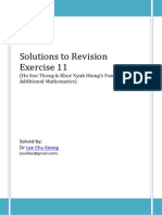 Solutions To Revision Exercise 11: (Ho Soo Thong & Khor Nyak Hiong's Panpac Additional Mathematics)