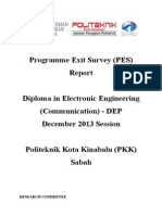 Programme Exit Survey (PES) DIS 2013 Session (DEP) V1