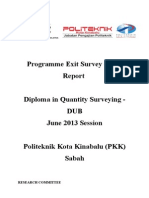 Programme Exit Survey (PES) JUNE 2013 Session (DUB) V1