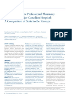 Perceptions of The Professional Pharmacy Services in A Major Canadian Hospital: A Comparison of Stakeholder Groups