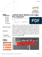 Rewire Con Logic Pro y Reason