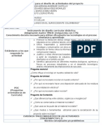 EJEMPLO de Matriz TPACK para El Diseño de Actividades Del Proyecto