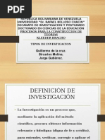 Investigacion y Tipos Investigacion