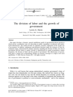 The Division of Labor and The Growth of Government: Lewis S. Davis